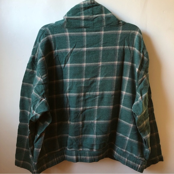 Natural Reflections Women’s Cowl Neck Green Plaid Pullover Size XL - Picture 3 of 15
